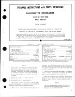 Overhaul Instructions with Parts Breakdown for Tachometer Generator Model H60-050