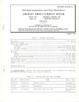 Overhaul Instructions with Parts Breakdown for Direct Current Motor - Part 36843-2-1