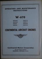 Operation and Maintenance Instructions for W670 Series Engines