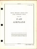 Basic Weight Check List and Loading Data for F-6D Airplane