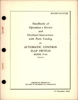 Operation, Service and Overhaul Instructions with Parts Catalog for Automatic Control Flap Switch - Model P-401