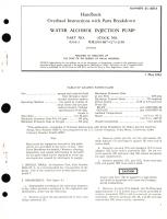 Overhaul Instructions with Parts Breakdown for Water Alcohol Injection Pump Part No. 6333-3