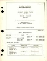 Overhaul Instructions with Parts Breakdown for Suction Relief Valve - Parts 38E03-2-A, 38E03-2-B, 38E03-3-A, and 38E03-3-B