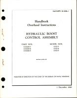 Overhaul Instructions for Hydraulic Boost Control Assembly - Parts 137200-3, 137200-4, and 137200-5