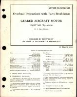 Overhaul Instructions with Parts Breakdown for Geared Aircraft Motor - Part XA-82250 