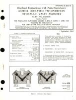 Overhaul Instructions with Parts Breakdown for Motor Operated Two-Position Hydraulic Valve Assembly Part No. 1010563-1 