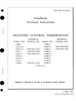 Overhaul Instructions Floating Control Thermostats Part No. 11606, 12212, 12214, 12218, 12222, 12280, 12282