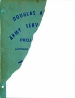 Douglas Aircraft Army Service School Project Sheets for C-54