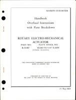 Overhaul Instructions with Parts Breakdown for Rotary Electro-Mechanical Actuator, Part No R450M7