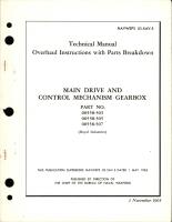 Overhaul Instructions with Parts Breakdown for Main Drive and Control Mechanism Gearbox - Parts 00558-503, 00558-505, and 00558-507