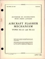 Instructions with Parts Catalog for Aircraft Flasher Mechanism - Types FA-121 and FA-122 