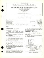 Overhaul Instructions with Parts for Motor Actuated Butterfly Shut Off Valve Assembly - Part 103635