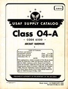 USAF Supply Catalog Class 04-A Code 6500 Aircraft Hardware