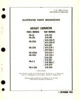 Illustrated Parts Breakdown for Aircraft Carburetor Model  No. MA, Part No. A10