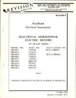 Overhaul Instructions for Fractional Horsepower Electric Motors - 20 Frame Series 