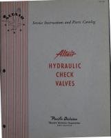 Service Instructions with Parts Catalog for Altair Hydraulic Check Valves 