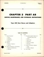 Service, Maintenance and Overhaul Instructions for Gear Boxes & Adapters Type 652