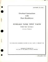 Overhaul Instructions with Parts Breakdown for Fuselage Tank Vent Valve m- Part 763700-11