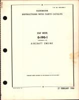 Instructions with Parts Catalog for 0-190-1 / C-85