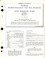 Overhaul Instructions with Parts Breakdown for Fuel Booster Pump - Model RR11620-2 and RR11620-3