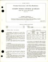 Overhaul Instructions with Parts Breakdown for Cockpit Power Control Quadrant - Parts 5L3901 and 5L3902