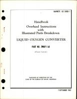 Overhaul Instructions with Illustrated Parts Breakdown for Liquid Oxygen Converter - Part 29047-1-A1