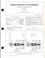 Overhaul Instructions with Parts Breakdown for Hydraulic Power Brake Valve