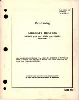 Parts Catalog for Aircraft Heaters - Model 920, 921, and 930 Series