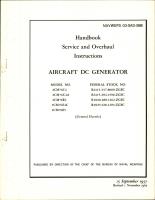 Service and Overhaul Instructions for DC Generator - Models 2CM76C4, 2CM76C4A, 2CM76E4, 2CM76E4C, and 2CM76E5 