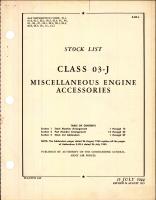 Stock List for Miscellaneous Engine Accessories