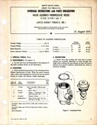 Overhaul Instructions with Parts Breakdown for Valve Assembly - Thermostatic Relief