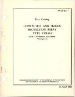 Parts Catalog for Contactor and Feeder Protection Relay - Type AVR-182 - Part A24A9336