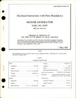 Overhaul Instructions with Parts Breakdown for Motor Generator - Part AM59