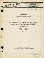 Overhaul Instructions for Hydraulic Four Way Solenoid Operated Selector Valves - Parts 14100, 14740, 15130 and 15130-1