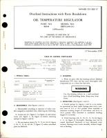 Overhaul Instructions with Parts Breakdown for Oil Temperature Regulator - Part 88340 - Model ORPA100-16-1