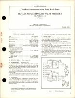 Overhaul Instructions with Parts for Motor Actuated Slide Valve Assembly - No. WE461-1-1/4