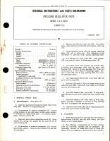 Overhaul Instructions with Parts Breakdown for Pressure Regulator Valve - Model 114-D-1500-1 