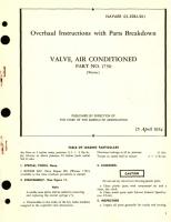 Overhaul Instructions with Parts Breakdown for Valve, Air Conditioned Part No. 1750 