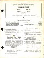 Overhaul Instructions with Parts Breakdown for Hydraulic Filter, Type No. PR-412-8, Part No. 50223