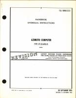 Overhaul Instructions for Azimuth Computer Type CP-35/APQ-31