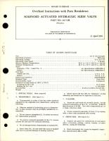 Overhaul Instructions with Parts Breakdown for Solenoid Actuated Hydraulic Slide Valve - Part 20772M