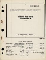 Overhaul Instructions with Parts Breakdown for Hydraulic Relief Valve - Part A-10033-300 