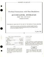 Overhaul Instructions with Parts Breakdown for Accumulator, Hydraulic Part No. 1356-512457