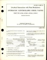 Overhaul Instructions with Parts Breakdown for Hydraulic Controllable Check Valves - Parts 26700, 26700-3, 26700-4, and 26700-5