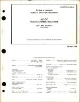 Overhaul with Parts Breakdown for AC-DC Transformer Rectifier - Part W1278-2