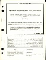 Overhaul Instructions with Parts Breakdown for Electric Motor Driven Hydraulic Pump - 100-647 