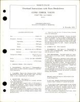 Overhaul Instructions with Parts Breakdown for Cone Check Valve - Part 1112-548822