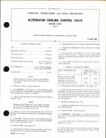 Overhaul Instructions with Parts Breakdown for Alternator Cooling control Valve Part No. 5-1253-1