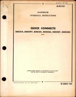 Overhaul Instructions for Quick Connects Part Nos 80314, 840297, 840341, 840346, 840357, 840430