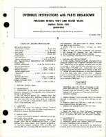 Overhaul Instructions with Parts Breakdown for Pressure Refuel Vent and Relief Valve - Model 3300-200 